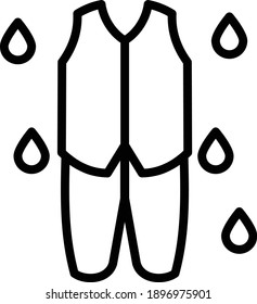 Rain coat Concept, Rainy Equipment Vector Icon Design, Wet season Symbol on white background, rainfall weather Sign, wet cloths stock