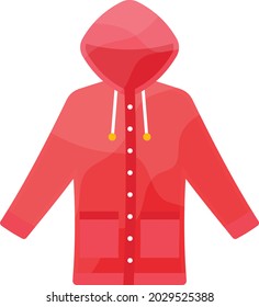Concepto de barro de lluvia, diseño de icono de vectores de chaqueta impermeable, símbolo de actividades otoñales o otoñales, signo de tiempo seco, climas templados Elementos ilustración de material