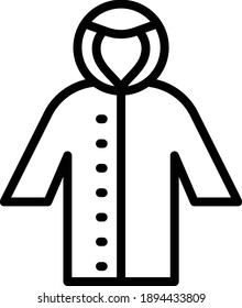Rain Coat Concept, wearable Rainy Equipment Vector Icon Design, Wet season Symbol on white background, rainfall weather Sign,