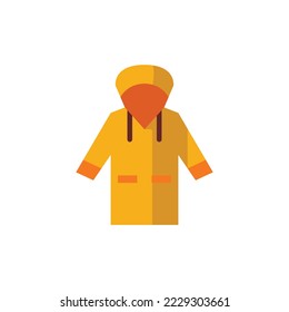 Rain Coat Flat Icon - Autumn Season Icon Vector Illustration Design