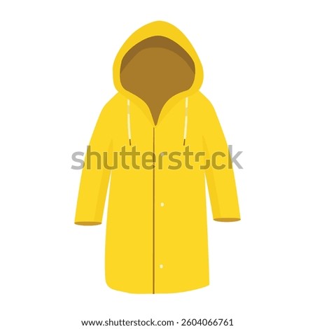 Rain coat or rain jacket. Rain coat isolated on white background. Raincoat vector illustration