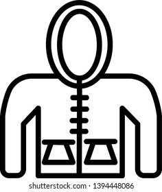 Rain Coat Outline Icon - Vector 