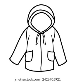 Rain coat vector illustration outline isolated