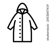 Rain Coat Vector Line Icon Design
