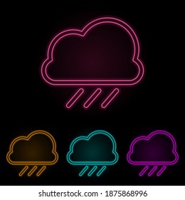 rain color neon set. Simple thin line, outline vector of web icons for ui and ux, website or mobile application