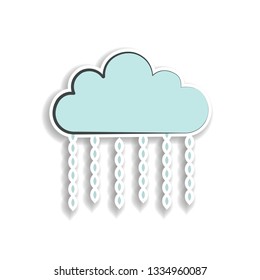 Rain colored hand drawn icon. Element of autumn icon for mobile concept and web apps. Hand drawn colored Rain can be used for web and mobile on white bakgorund