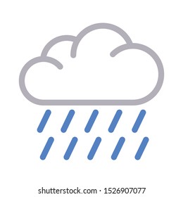 rain colour line vector icon