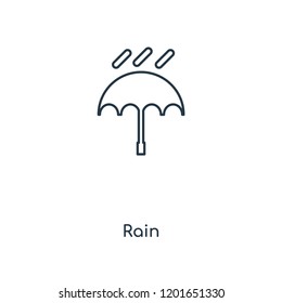Rain concept line icon. Linear Rain concept outline symbol design. This simple element illustration can be used for web and mobile UI/UX.