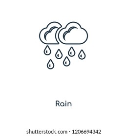 Rain concept line icon. Linear Rain concept outline symbol design. This simple element illustration can be used for web and mobile UI/UX.