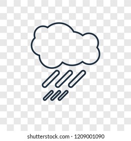 Rain concept vector linear icon isolated on transparent background, Rain concept transparency concept in outline style