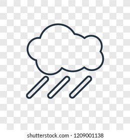 Rain concept vector linear icon isolated on transparent background, Rain concept transparency concept in outline style