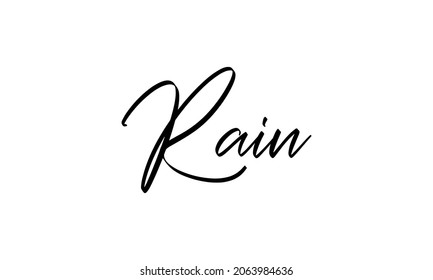 rain In the creative lettering style