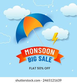 Rain day concept. Monsoon season background, Banner, Poster, Template, Card