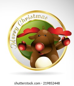 rain deer christmas logo illustration