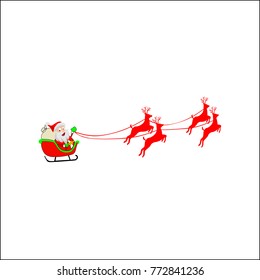 Rain deer Santa Claus Vector for Christmas 2017