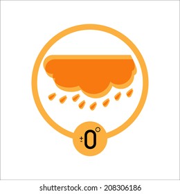 Rain with display for temperature. Vector Illustration