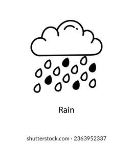 Rain doodle Icon Design illustration. Agriculture Symbol on White background EPS 10 File