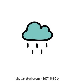 rain doodle icon, vector illustration