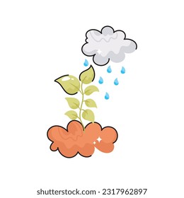 Rain doodle vector outline Sticker. EPS 10 file