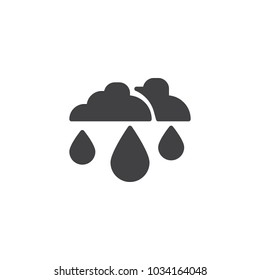 Rain drop and clouds vector icon. filled flat sign for mobile concept and web design. rainy cloud simple solid icon. Symbol, logo illustration. Pixel perfect vector graphics