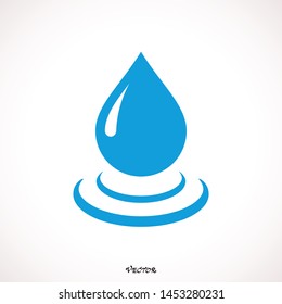 Rain Drop, flat blue icon isolated on white background