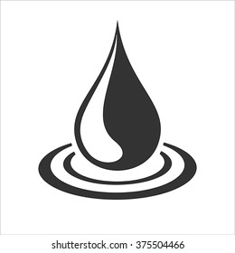 Rain drop icon isolated on white.