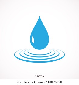 Rain Drop Icon Isolated on White Background