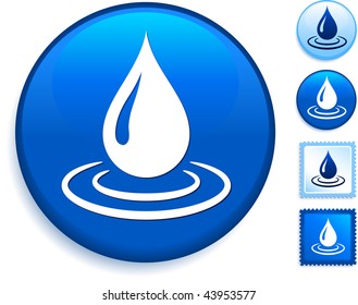 Rain Drop Icon On Internet Button Original Vector Illustration