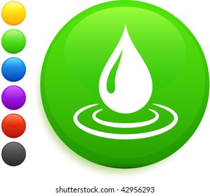 rain drop icon on round internet button original vector illustration 6 color versions included