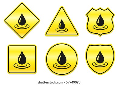 Rain Drop Icon on Yellow Designs Original Illustration