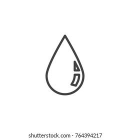 Rain drop line icon, outline vector sign, linear style pictogram isolated on white. Water droplet symbol, logo illustration. Editable stroke