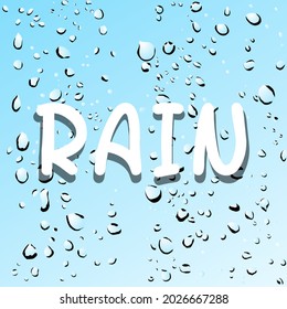 Ilustración realista de caída de lluvia. Ilustración vectorial. Adecuado para cartón.