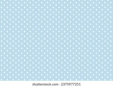 Rain drop seamless pattern.White drops pattern isolated on light blue background.
