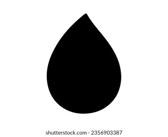 Rain drop silhouette vector art white background