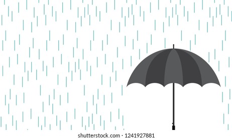 Rain drop vector. umbrella cartoon vector. free space for text.