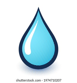 Rain drop or water droplet icon. Vector illustration on a white background