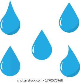 Rain drop / water drop droplet vector icon for drink, water, rain, sanitization, humidity, moisture, hydration concept