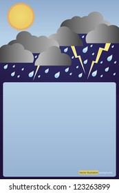rain drops background with empty space for sample text. Vector.