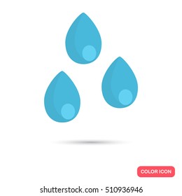 Rain drops color icon. Flat design. Environmental theme for web and mobile