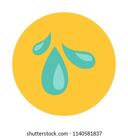 Rain drops flat icon isolated on yellow background. Rain drops sign symbol in flat style.
Water drops Vector illustration for web and mobile design.