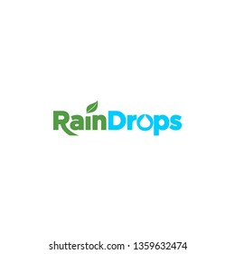 rain drops leakproof letter logo logotype vector eps 10