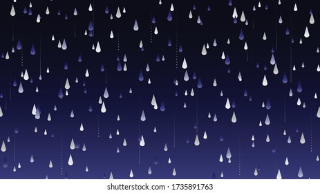 Rain drops on blue. Vector rain texture. Abstract vector background