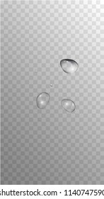 Rain Drops on Transparent Background. Cool Water Drops for Your Design. Condensation on Glass with many Fresh Droplet. Dew Drop Background. Vector illustration. 
