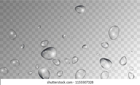 Rain Drops On Transparent Background Realistic Stock Vector (Royalty ...