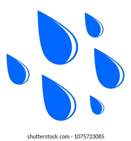 Rain drops on white background. Vector illustration