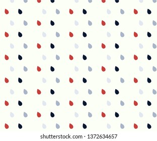 Rain drops pattern in bright colors. 3 color red blue