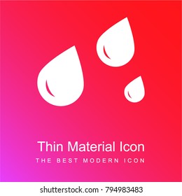 rain drops red and pink gradient material white icon minimal design