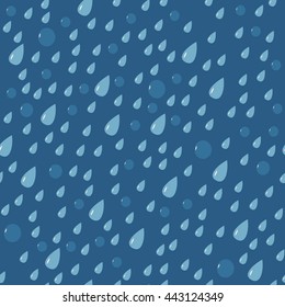 Rain drops seamless pattern. Vector illustration. 