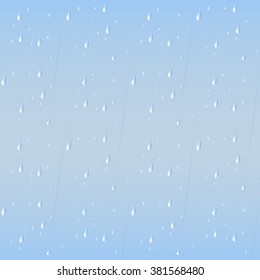 Rain drops seamless vector background. Pure light summer or spring rain. The day when the spring rain fell The day that was filled with your scent My love goes back in time.