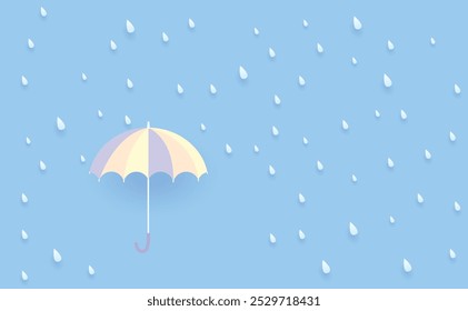 Rain drops with umbrella, clouds and strom , Rainy Days